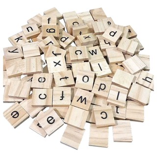 Bộ 200 miễng gỗ hình bảng chữ cái in thường dùng chơi xếp hình chữ tiếng Anh
