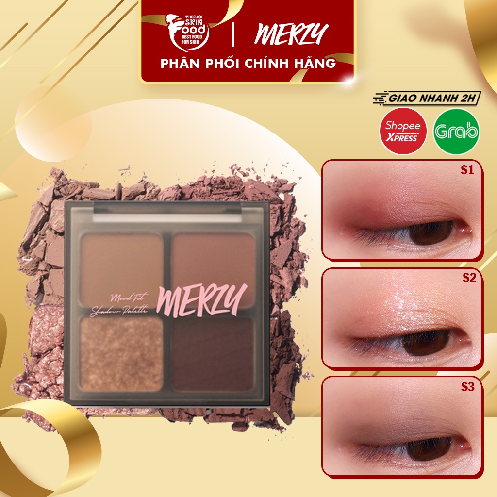 Bảng Phấn Mắt 4 Ô Merzy Mood Fit Shadow Palette 8g