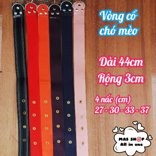 Vòng cổ chó - dây đeo cổ bằng vải dù 44cm x 3cm / Bền &amp; thoải mái cho thú cưng