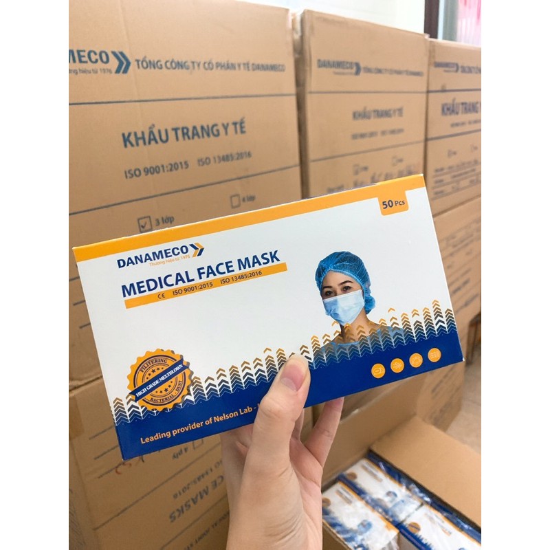 khẩu trang y tế Danameco màu xanh 50 chiếc