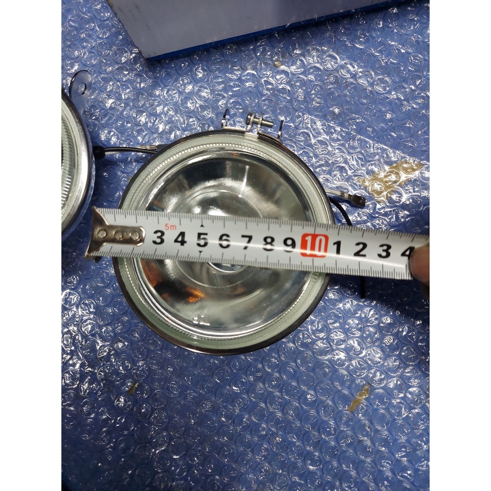 Đôi đèn tròn inox thay bóng h3 siêu sáng điện 12v và 24v
