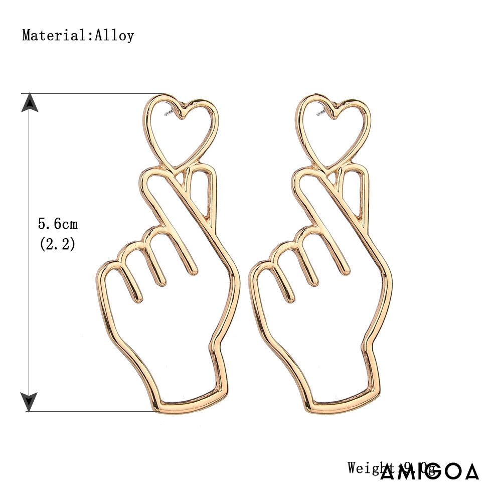 Bông Tai Kim Loại Hình Trái Tim Xinh Xắn Cho Nữ