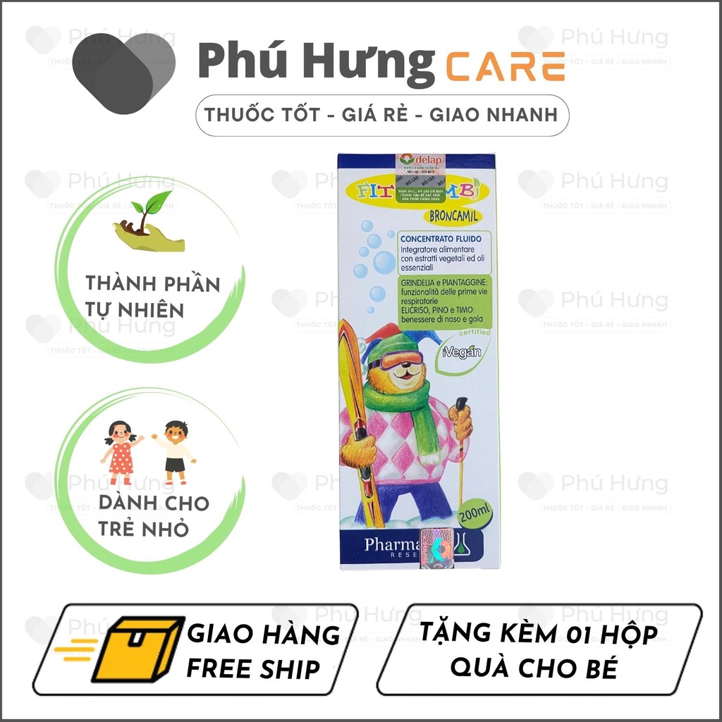 FITOBIMBI BRONCAMIL - Hỗ trợ tăng cường sức khỏe đường hô hấp trên. Hỗ trợ giảm ho, giảm đờm