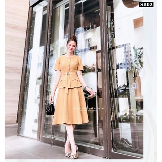 [EVIS.VN] Set trang phục áo peplum mix chân váy xòe tôn dáng sang chảnh - SB02