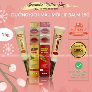 Dưỡng kích màu môi Collagen Lip Balm, son dưỡng có màu sau phun xăm thẩm mỹ ,check mã-Usa 15gram