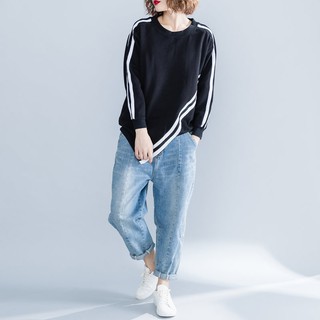[ORDER] Áo nỉ nữ bigsize vạt chéo cá tính (màu đen)