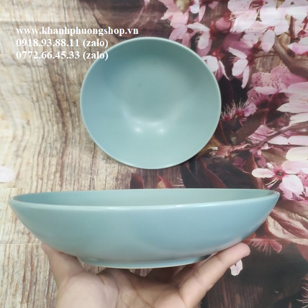 Tô dĩa gốm sứ màu xanh ngọc - tô dĩa sứ màu xanh ngọc