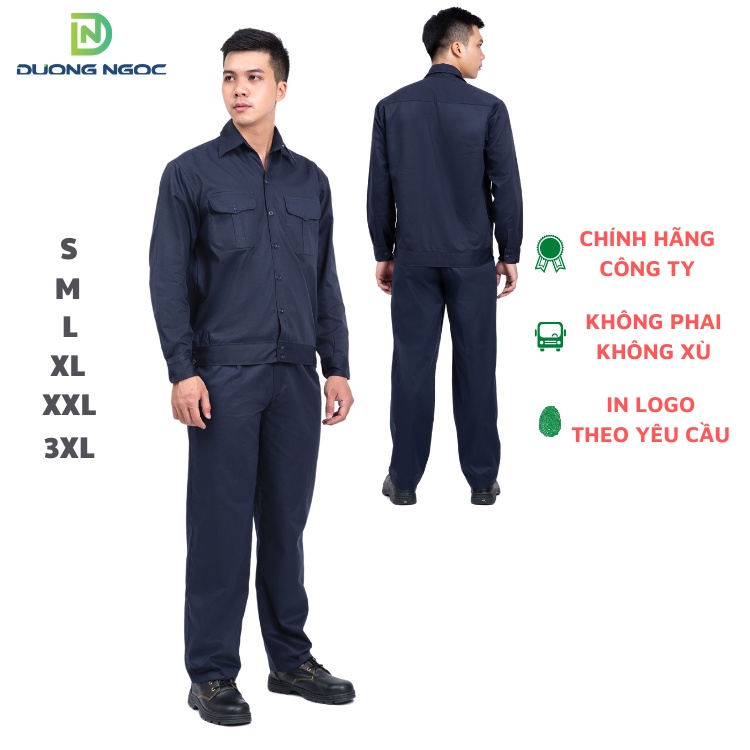 DN09. QUẦN ÁO BẢO HỘ CÔNG NHÂN MÀU XANH TÍM THAN