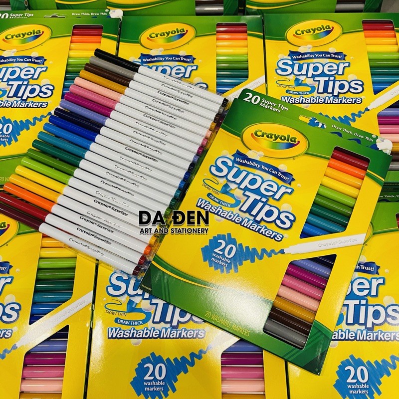 [DA ĐEN] Bộ 20 Màu Bút Crayola Supertips