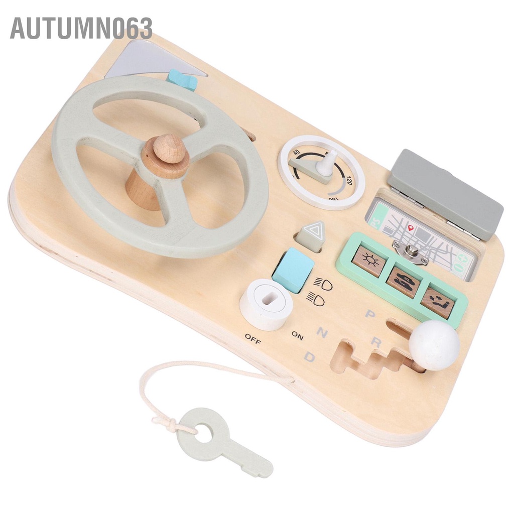 Đồ chơi vô lăng Montessori Màu sắc phù hợp với đồ giả lái xe bằng gỗ giáo dục sớm Autumn063