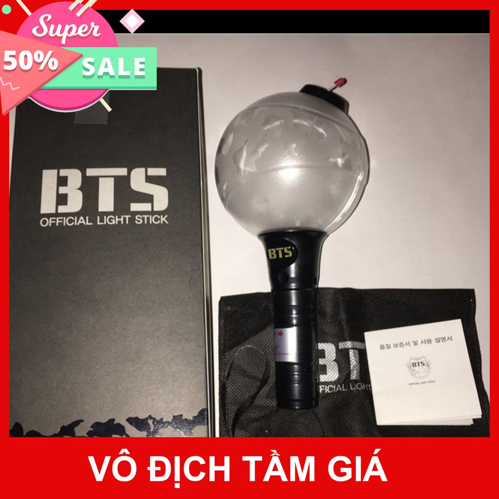 Chuyendokpop (2 phân loại Unoff) Bomb bts ver 2 đèn phát sáng lightstick bts CẢM ƠN ĐÃ TIN TƯỞNG ỦNG HỘ