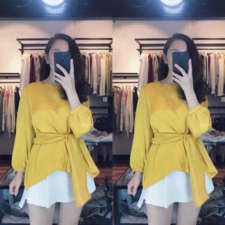 Áo lụa buộc eo