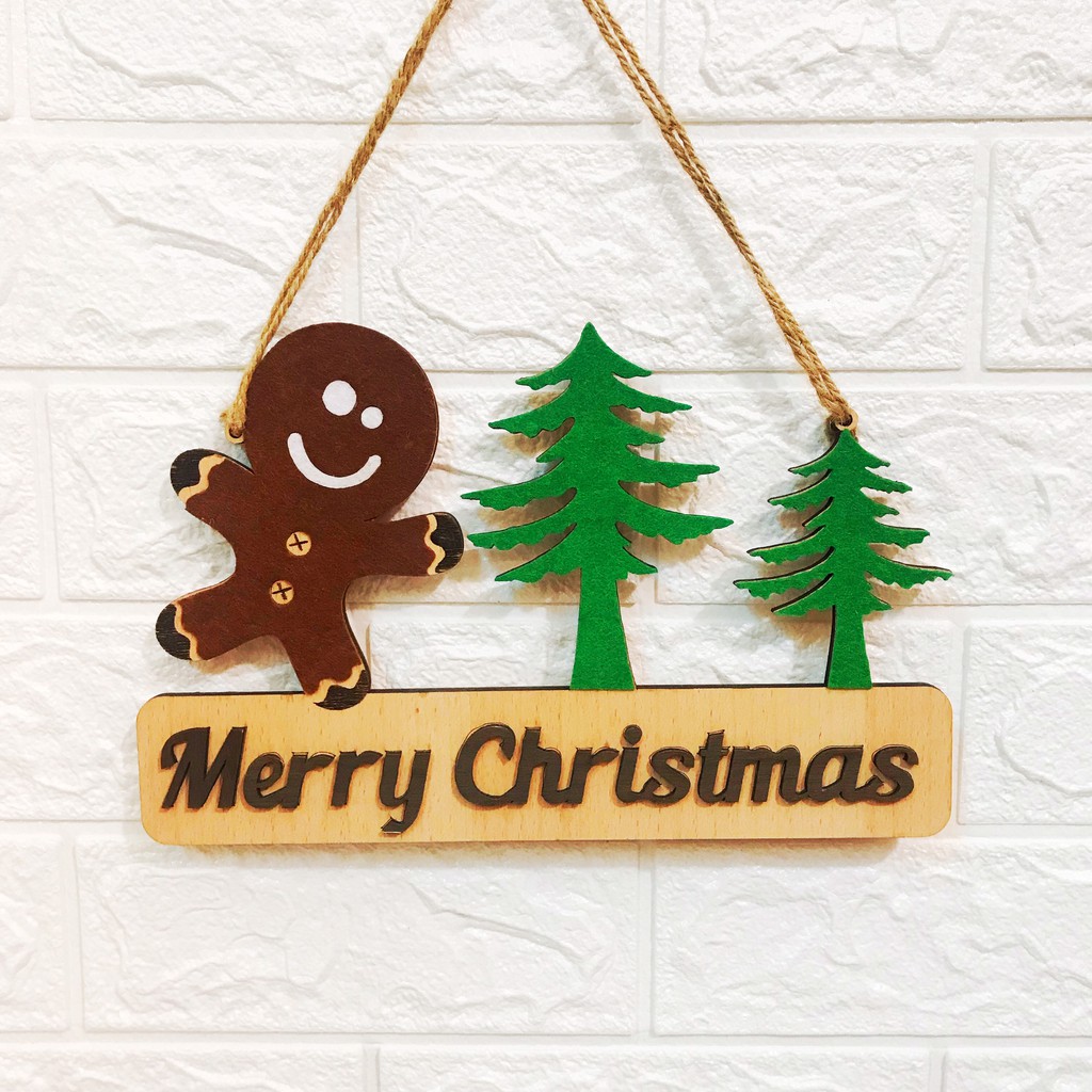 Bảng gỗ trang trí, décor, treo tường OHAY – Noel Tặng móc treo)