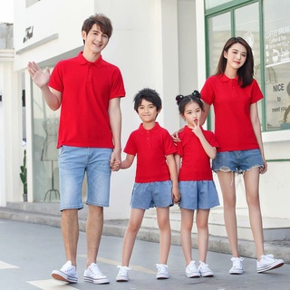 Áo thun nam nữ có cổ, áo polo màu đỏ tươi