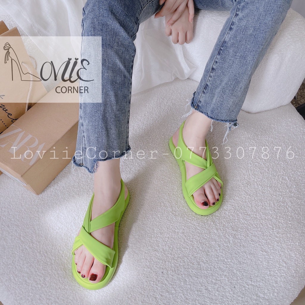 SANDAL XUỒNG LOVIIECORNER - GIÀY THỜI TRANG NỮ PHONG CÁCH NỮ TÍNH QUAI XOẮN BÊN ĐẾ BẰNG S220838