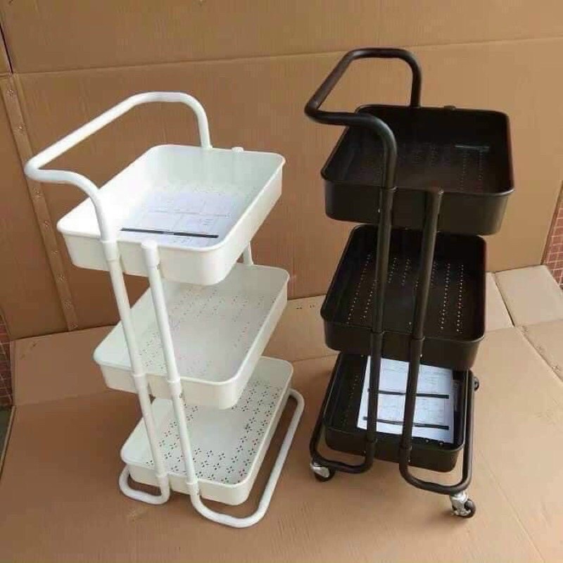 Xe đẩy nhựa đa năng 3 tầng dùng trong spa các màu shop gửi ngẫu nhiên