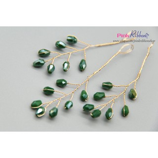 Cành pha lê 7 hạt trang trí hoa cài áo, đồ handmade, DIY, phụ kiện thời trang