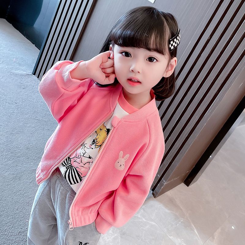 [Babycat] Hàng Có Sẵn Áo Khoác Bóng Chày Tay Dài Có Khóa Kéo Phong Cách Hàn Quốc Nhật Bản Mới Dành Cho Bé Gái Mùa Xuân Thu Và Mùa Đông
