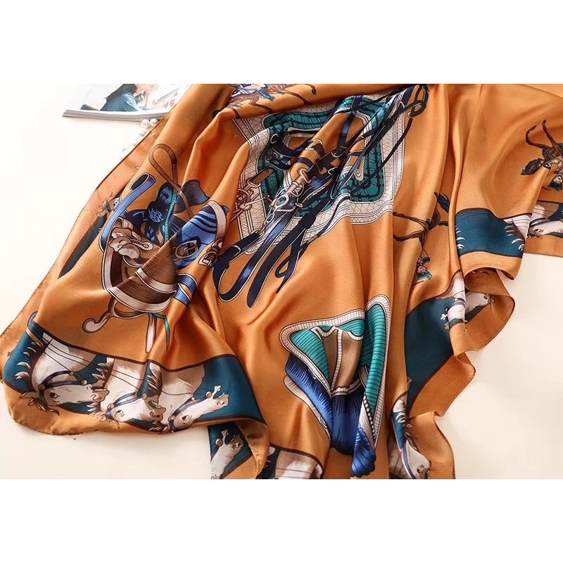 Khăn Choàng Lụa Dáng Dài Chống Nắng In Họa Tiết Thời Trang Cho Nữ