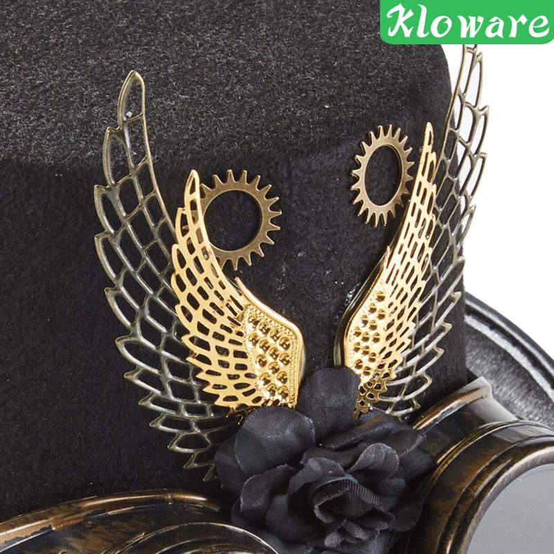 Mũ Đội Màu Đen Phong Cách Steampunk Kèm Kính Bảo Hộ Và Dây Đeo Có Thể Điều Chỉnh