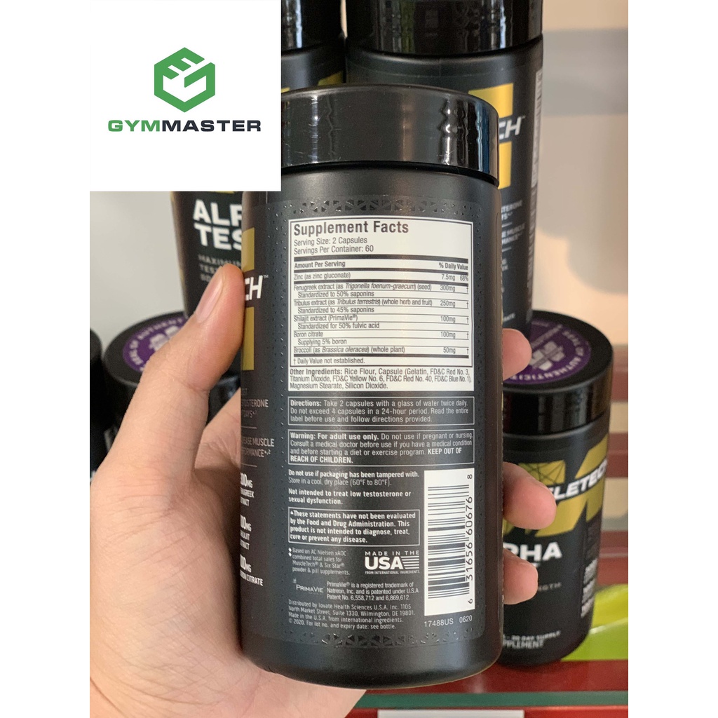 Viên Tăng Cường Sinh Lý Nam Giới Giúp Tăng Sức Mạnh Tập Luyện , Tăng Cơ - Giảm Mỡ Hiệu Quả ALPHA TEST 120 Viên