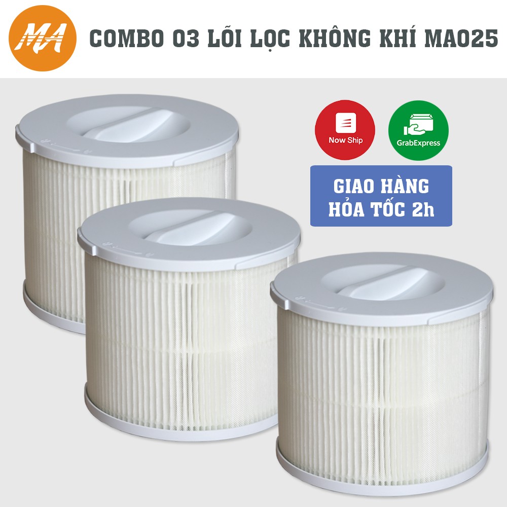 Combo 03 màng lọc không khí hepa chính hãng MAX AIR thay thế máy lọc không khí MA025, bộ lọc HEPA tiêu chuẩn lọc bụi mịn