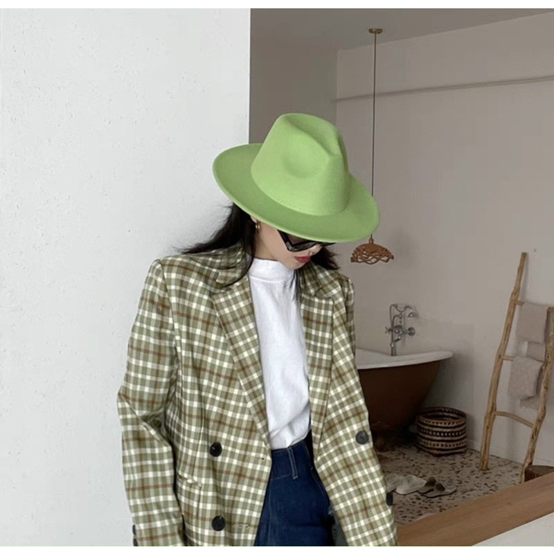 Mũ phớt fedora dạ trơn