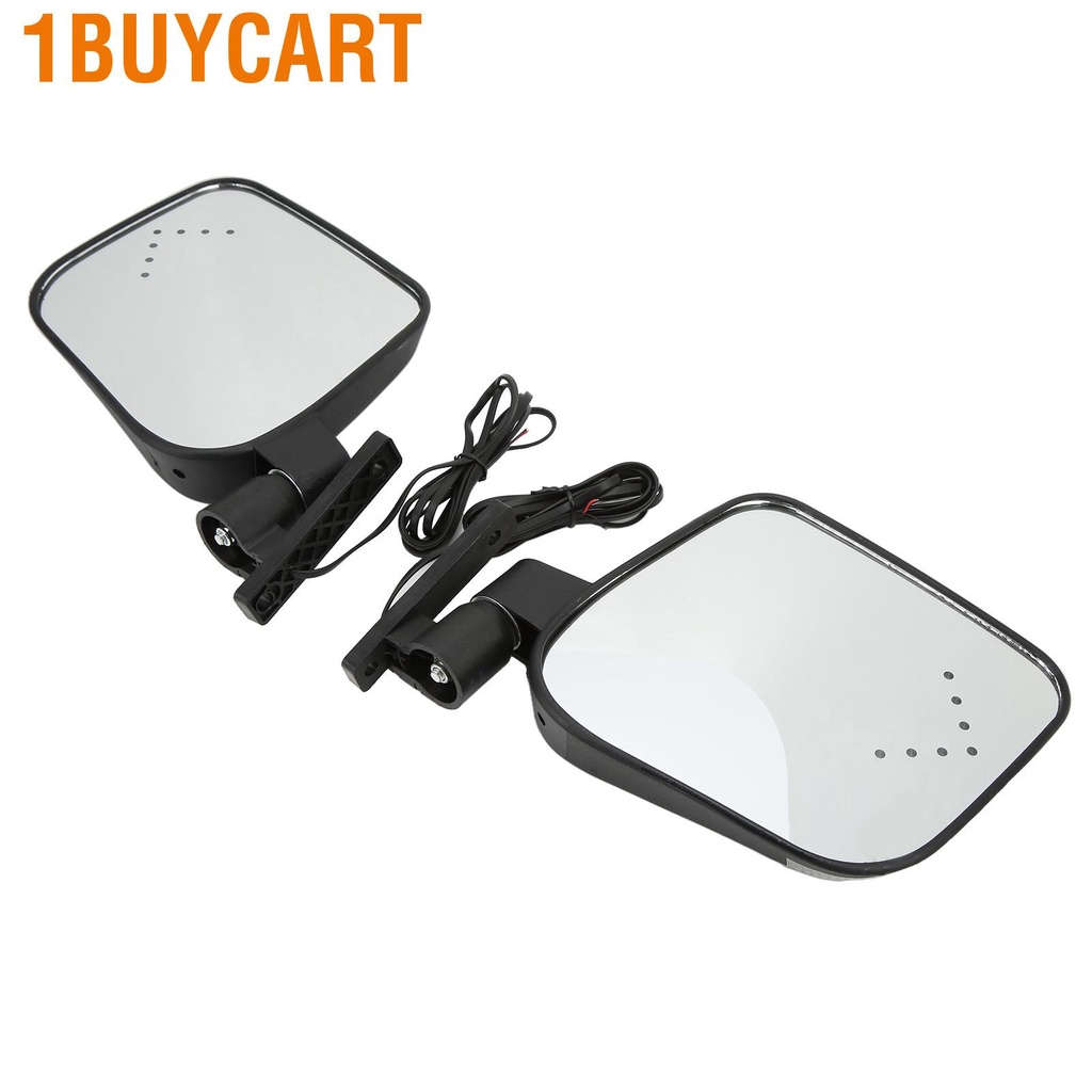 1buycart Rearview Mirror with Turn Signal Light Pair Club Car LED Side Replacement for EZGO Modification
