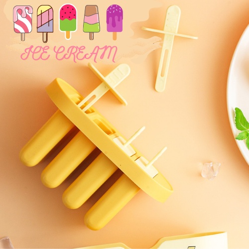 Mô tả sản phẩm Hộp Làm Que Kem 4 Ngăn Cao Cấp Có Kèm Sticker Dễ Thương - Mã KIT001