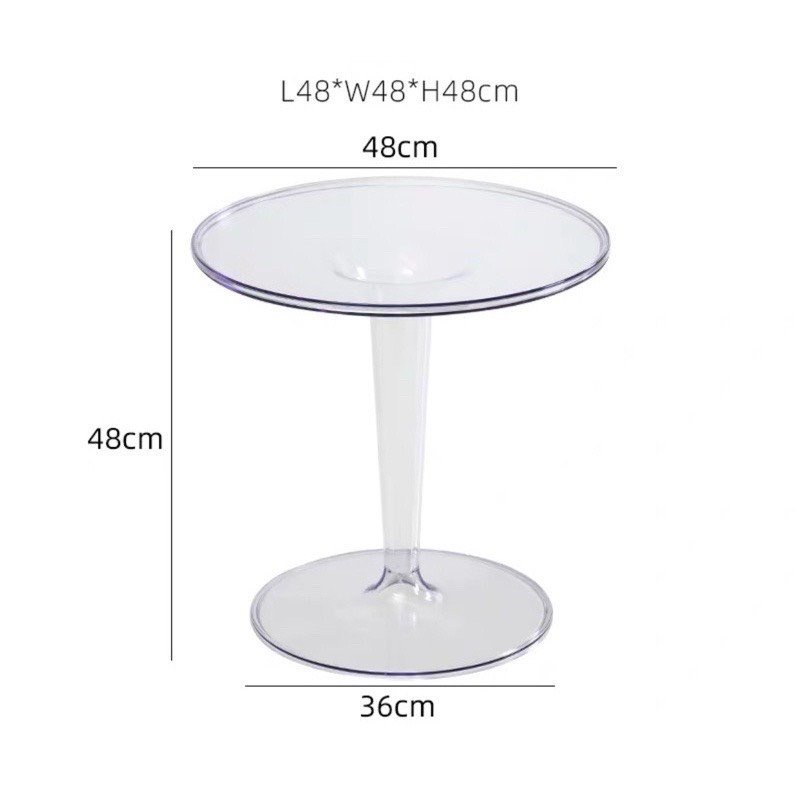 BÀN TRÒN TRONG SUỐT ACRYLIC CAO CẤP DECOR SIÊU XINH