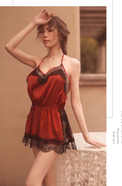 Q11.HCM  [LL 476] - váy ngủ sexy satin ren tặng kèm chíp lọt khe -  CÔ CHỦ NHỎ CHUYÊN SỈ