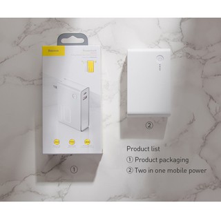 Bộ sạc nhanh tích hợp pin dự phòng baseus power station 2in1 10000mah pd3.0/ qc3.0 (18w type c and usb double quick char