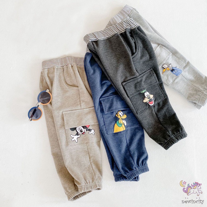 Quần Thể Thao Cơ Bản In Hình Hoạt Hình Phong Cách Hàn Quốc Dành Cho Bé Trai Bé Gái