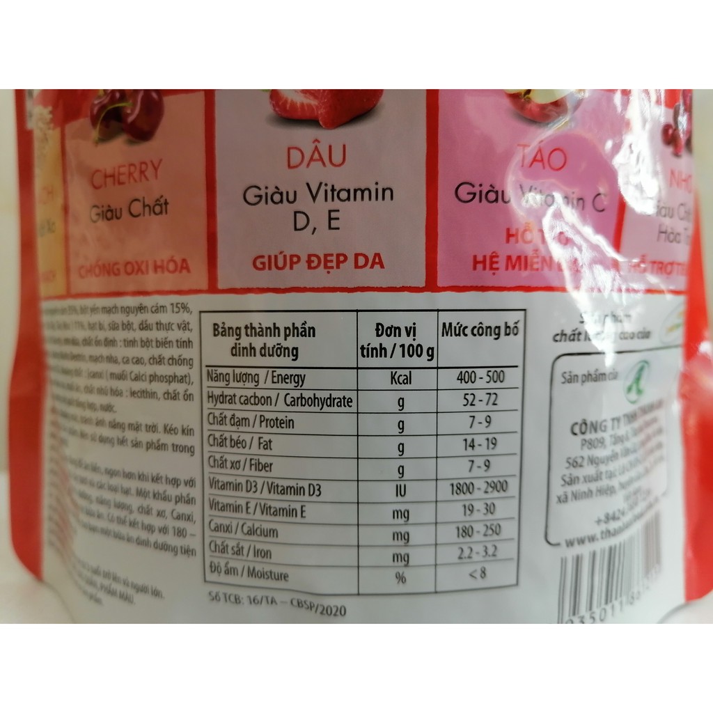 [300g – ĐỎ] Ngũ cốc yến mạch trái cây [VN] OATTA Oats & Fruits Cereals (alc-hk)