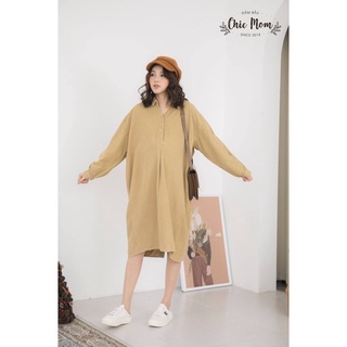 Váy bầu nhung dáng oversize