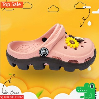 dép cross busy unisex hồng đế nâu💖FREESHIP💖dép khủng long cross MAI721NM