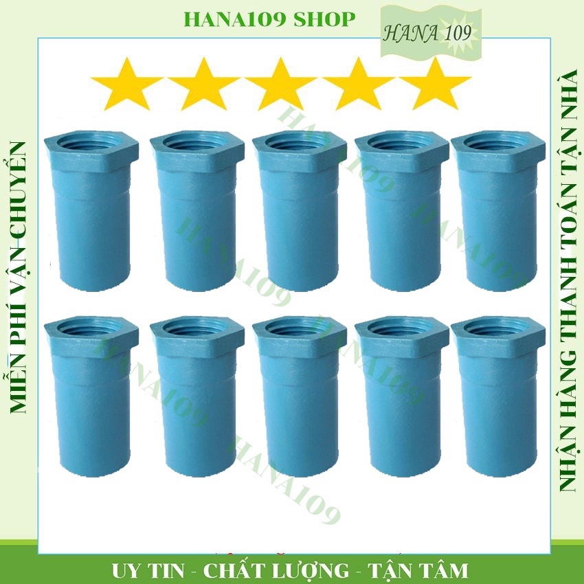 Bộ 10 béc tưới cây, béc tưới rau BB 926 phun mưa xoay 360 độ ren ngoài 17 21 mm tặng 10 nối răng trong 21 mm