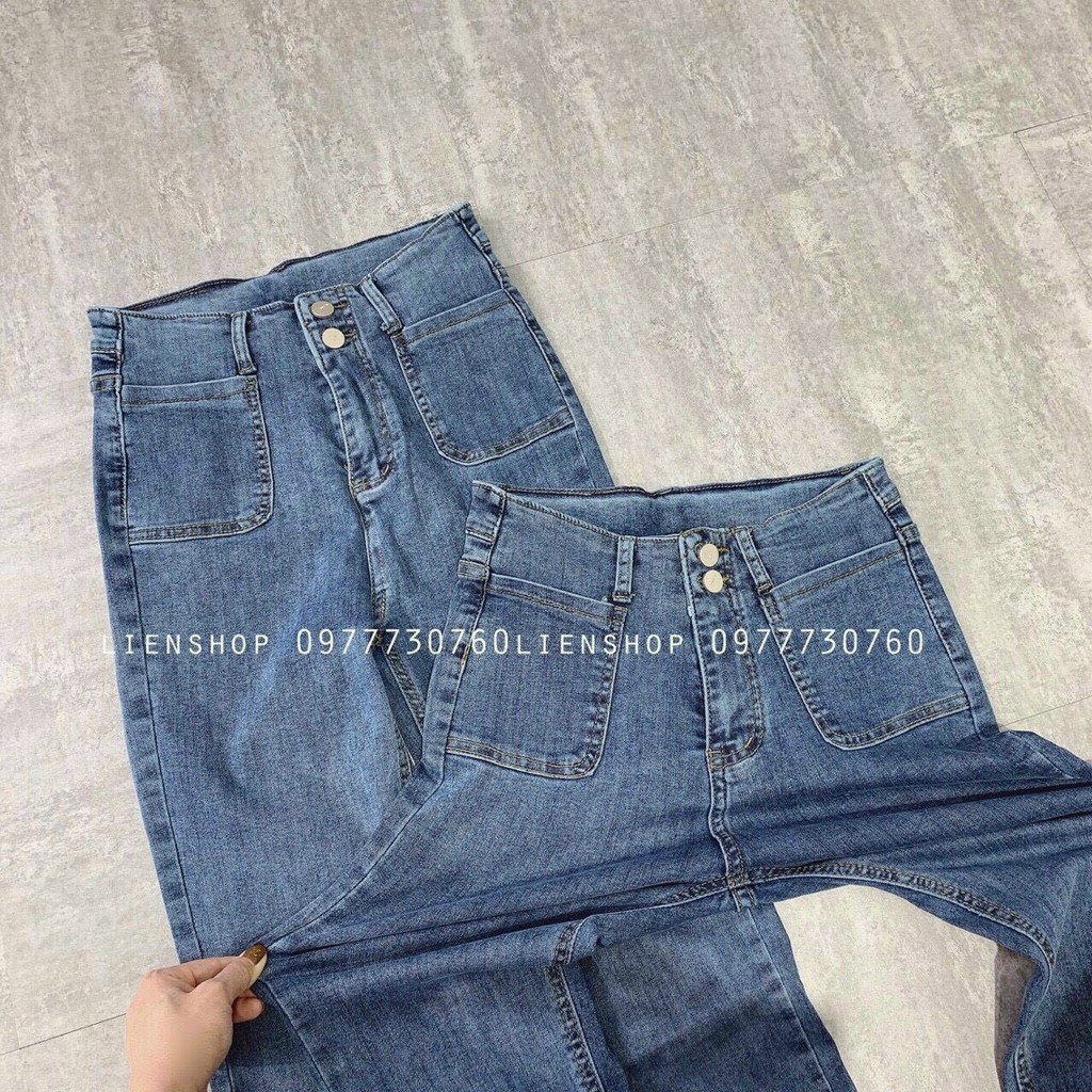 quần jean ôm dáng siêu tôn dáng phối 2 nút túi to xinh siểu xinh xắn hot xinh