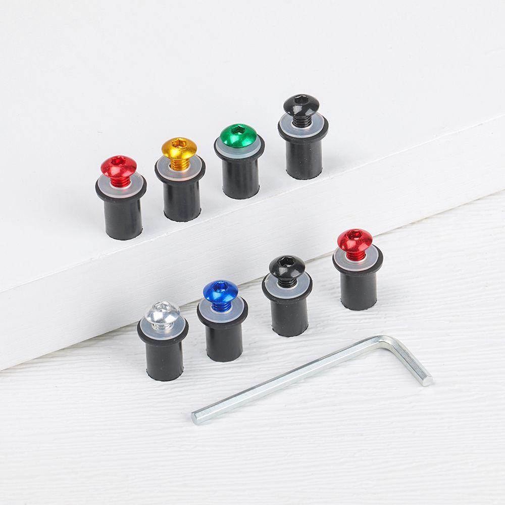 Set 10 Ốc Vít Bằng Nhôm CNC Trang Trí Kính Chắn Gió Xe Máy