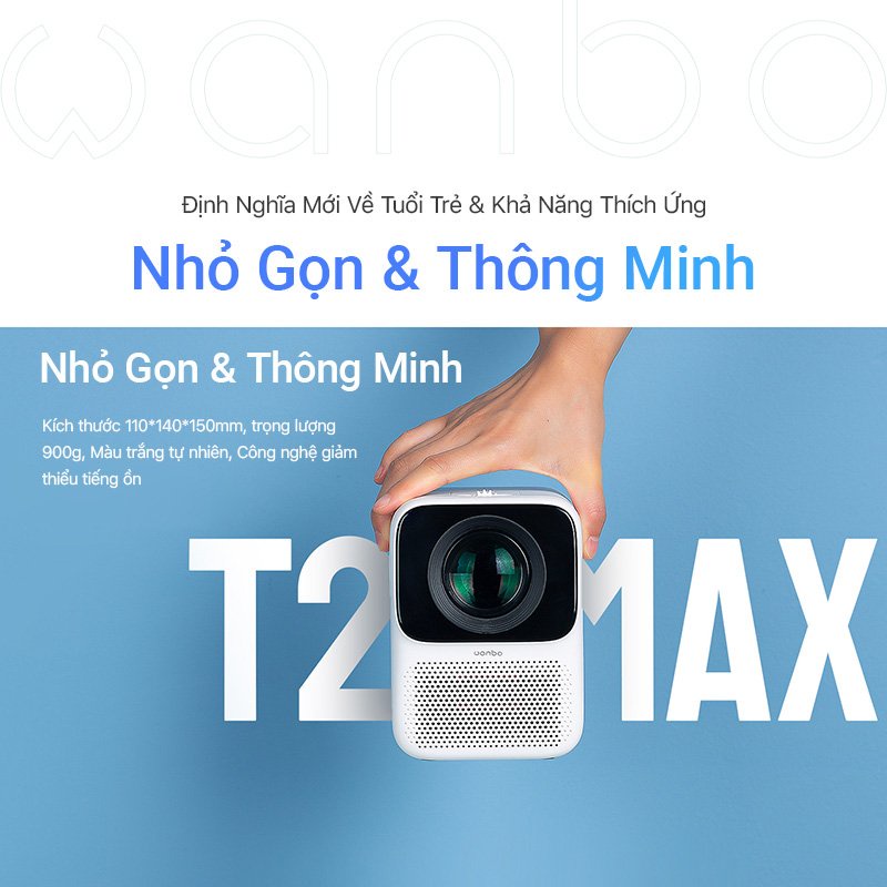 Máy chiếu mini không dây Wanbo T2 MAX / X1 PRO/ MINI(Phiên bản quốc tế, Phiên bản kết nối WIFI,HD 1080P,máy chiếu 4k)