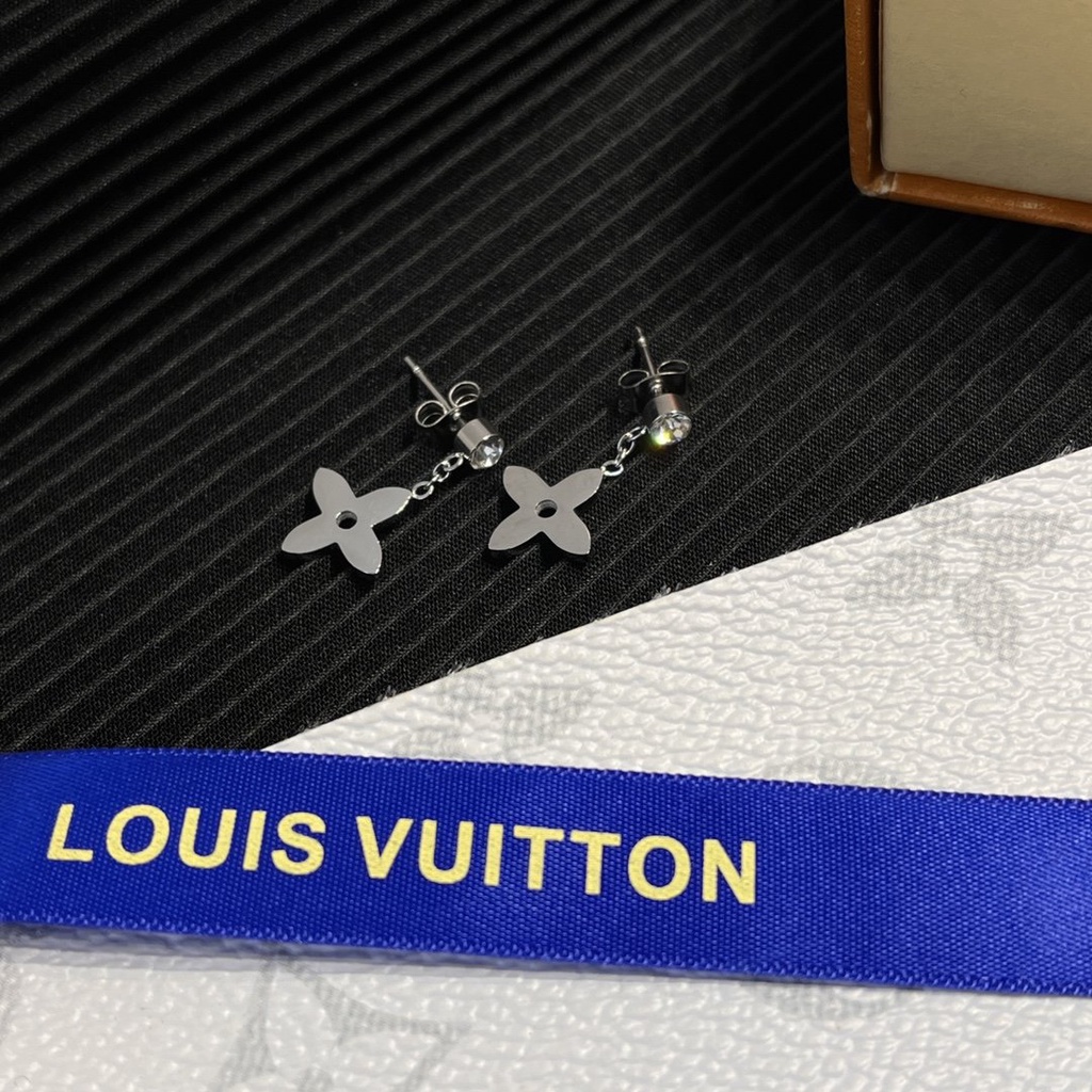 LOUIS VUITTON Bông Tai LV Bằng Thép Titan Thời Trang Cho Nữ