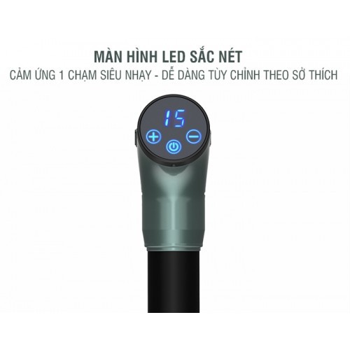 Súng massage gun trị đau nhức căng cơ cao cấp NIKIO NK-172 - 110W, xanh rêu - MẪU MỚI