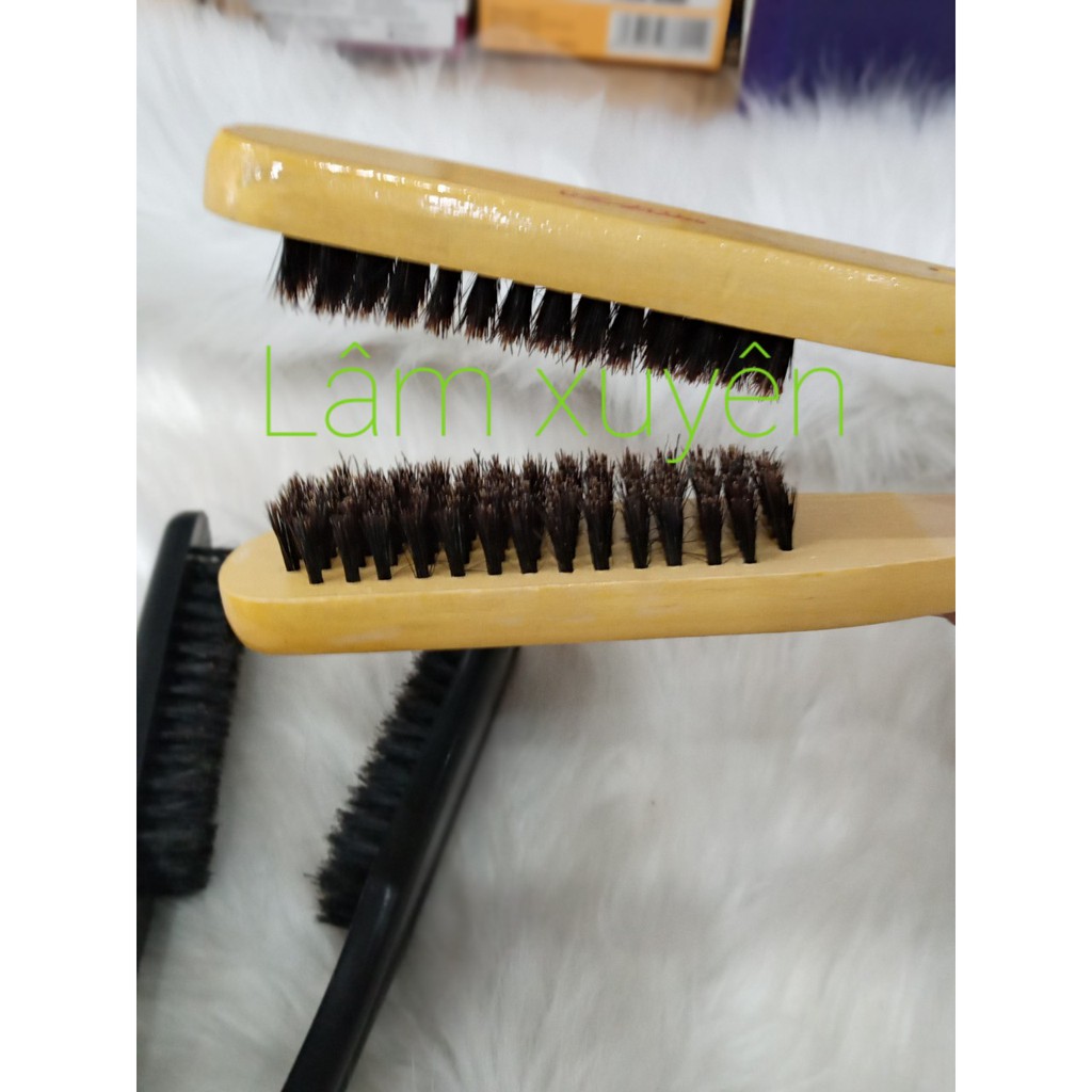 Lược kẹp kéo ép duỗi tóc cán nhựa cần gỗ lông 2 đầu salon nam nữ   😍😍FREESHIP 😍😍 chất bền,cao cấp chuyên dụng cho salon