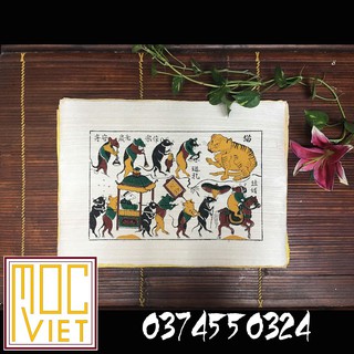 Tranh Đông Hồ Đám cưới chuột - khổ 37x52cm