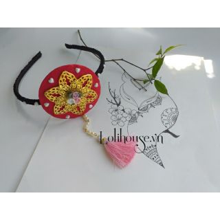 Cài Tóc HanBok Đỏ hoa nhí tua