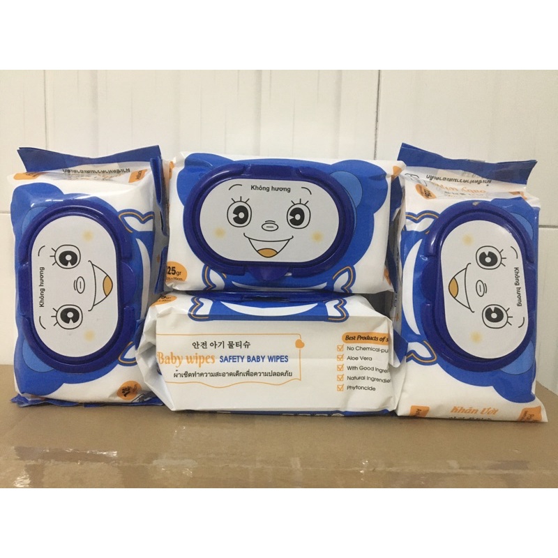 Khăn Ướt Babywipes 125 Tờ Không Mùi - Mua 10 Gói Tặng 10 Cái Khẩu Trang Em Bé