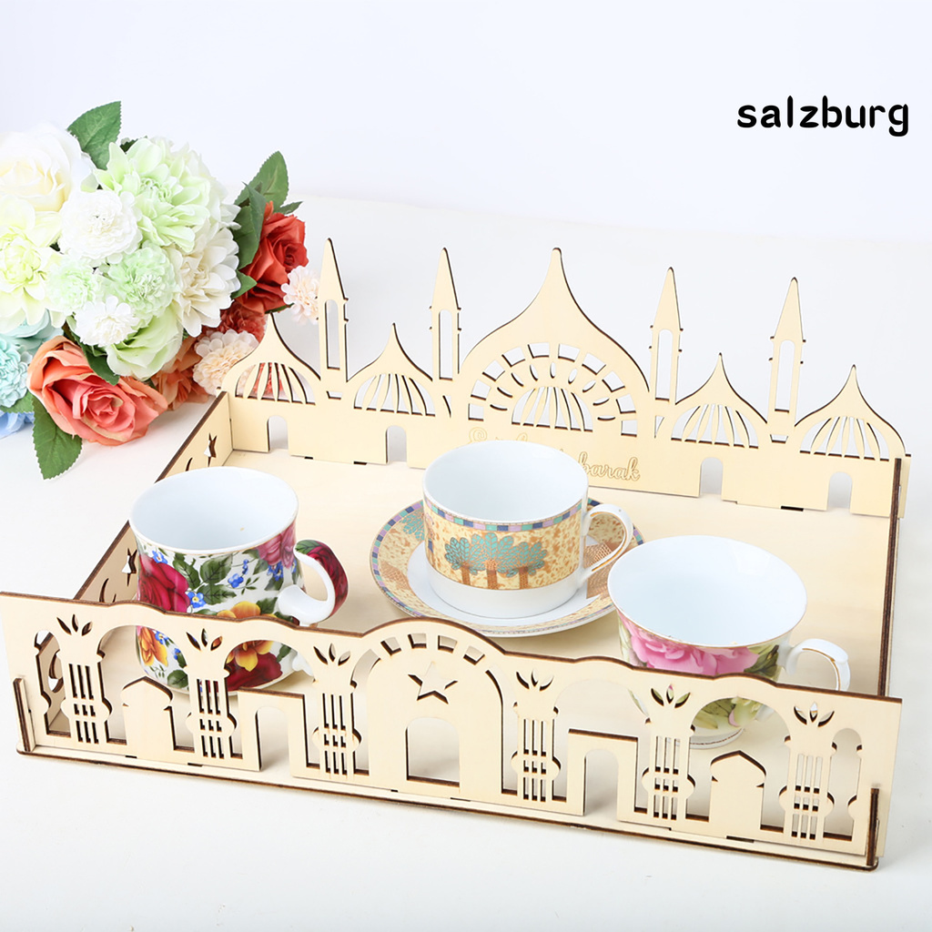 Khay Gỗ Hình Chữ Nhật Thiết Kế Đục Lỗ Trang Trí Nhà Cửa Diy