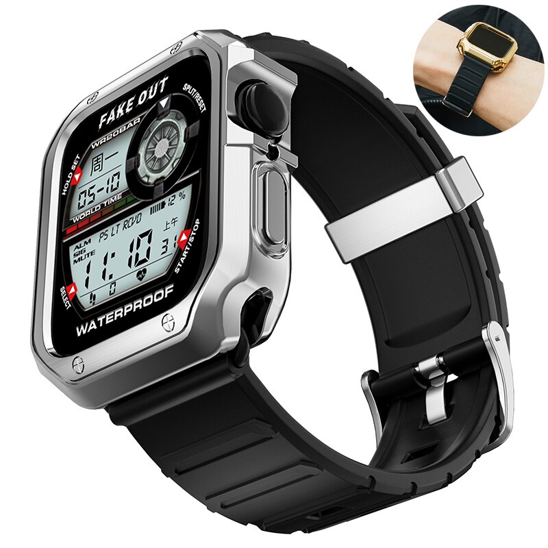 Ốp bảo vệ bằng TPU kèm dây đeo cao su mềm thích hợp cho Apple Watch 6 5 40mm 44mm 42mm / 38mm iWatch 5 4 3 6 SE
