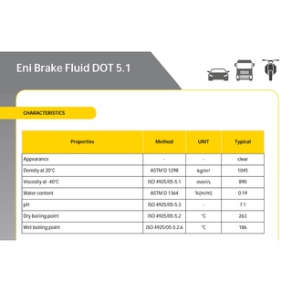 (Nhập khẩu) Dầu thắng eni Brake Fluid DOT 5.1 250ml (Hàng nhập Ý)