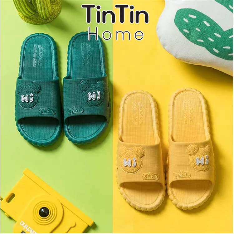 Dép Đi Trong Nhà, Văn Phòng, Nhà Tắm hình gấu kute, hàng xuất Nhật chống trơn trượt Tintin DNL20